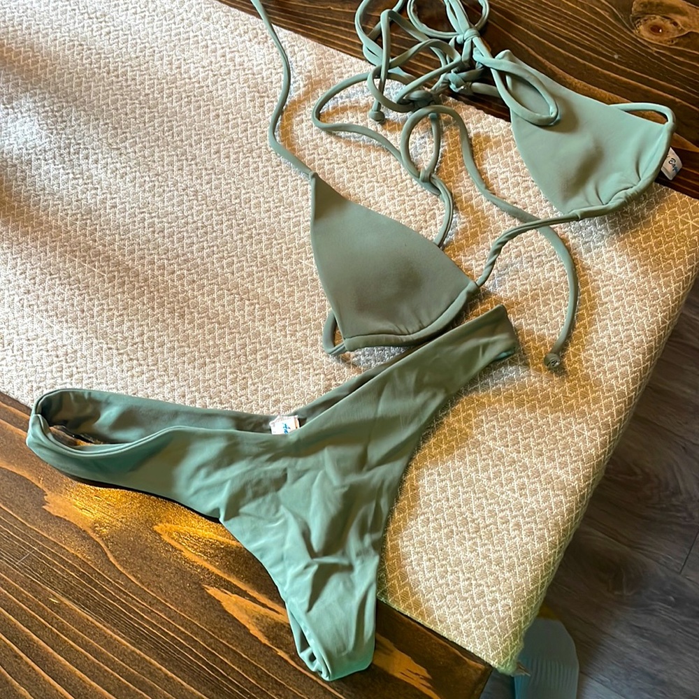 Andi bagus green thong bikini set.